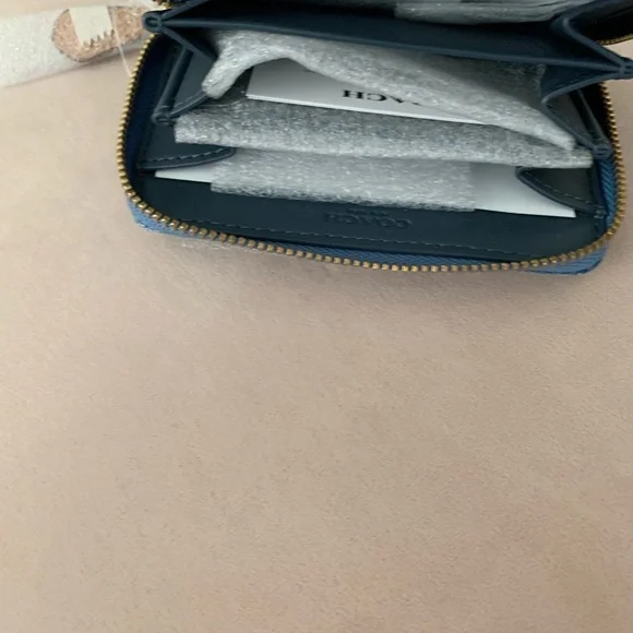 Coach Blue Denim Card Wallet - Picture 6 of 6